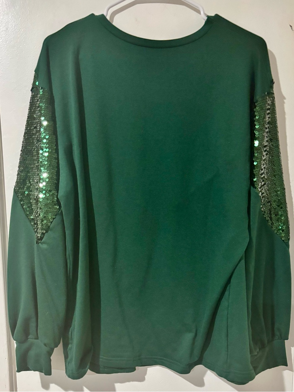 Women’s Emerald Sequin Chevron Sweatshirt - Picture 3 of 5